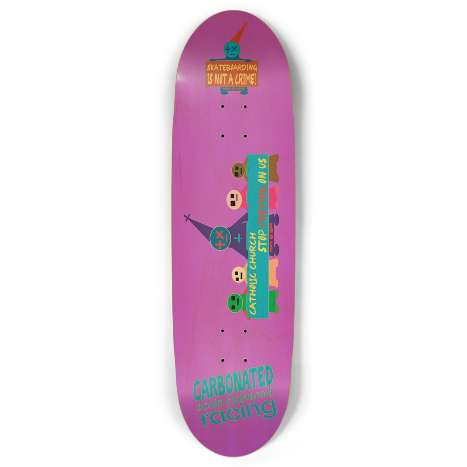 Stop Preying Football Shape Skateboard - Pope Of Love 8.87" Deck