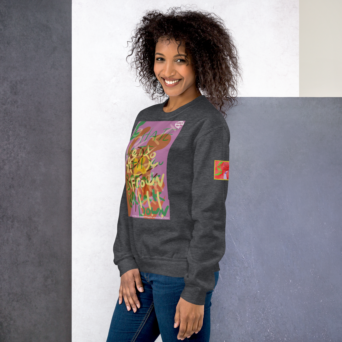 Hate Hate Crew Sweatshirt - Pope Of Love Statement Crewneck