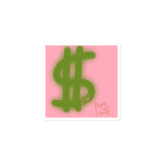$in Bubble-Free Stickers - Pope Of Love Money Commentary Vinyl Decals