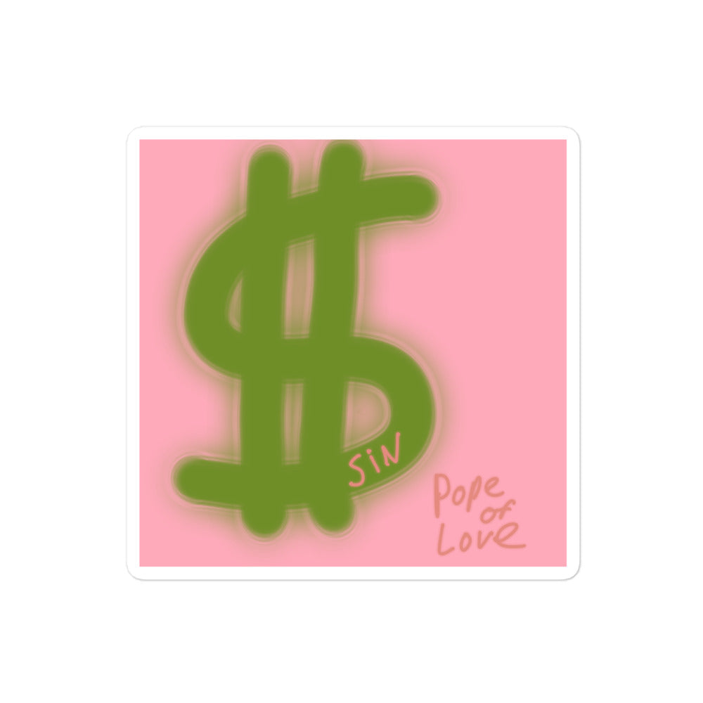 $in Bubble-Free Stickers - Pope Of Love Money Commentary Vinyl Decals