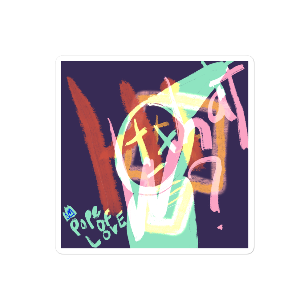 Hi What Bubble-Free Stickers - Pope Of Love Quirky Vinyl Decals