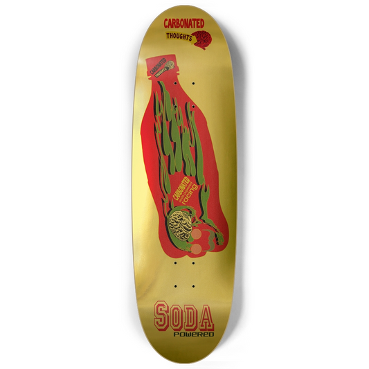 Gold Bottle Football Shape Skateboard - 9.75" Egg Shape Deck Complete