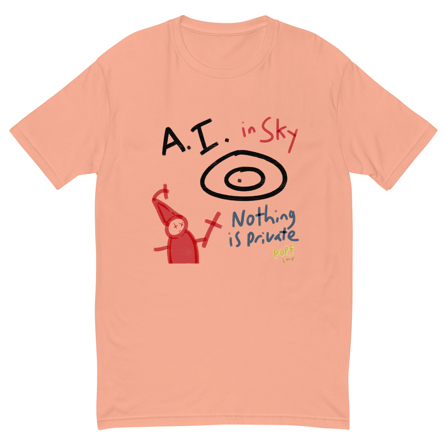 A.I. In The Sky Short Sleeve T-Shirt - Pope Of Love Tech Commentary Tee