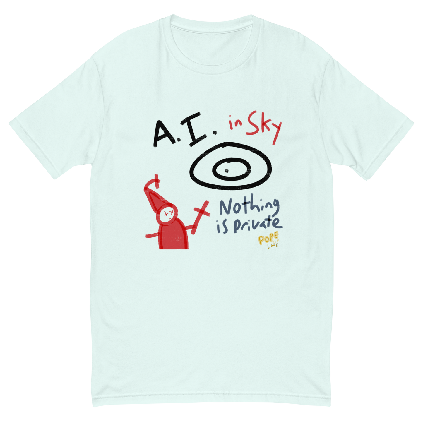A.I. In The Sky Short Sleeve T-Shirt - Pope Of Love Tech Commentary Tee