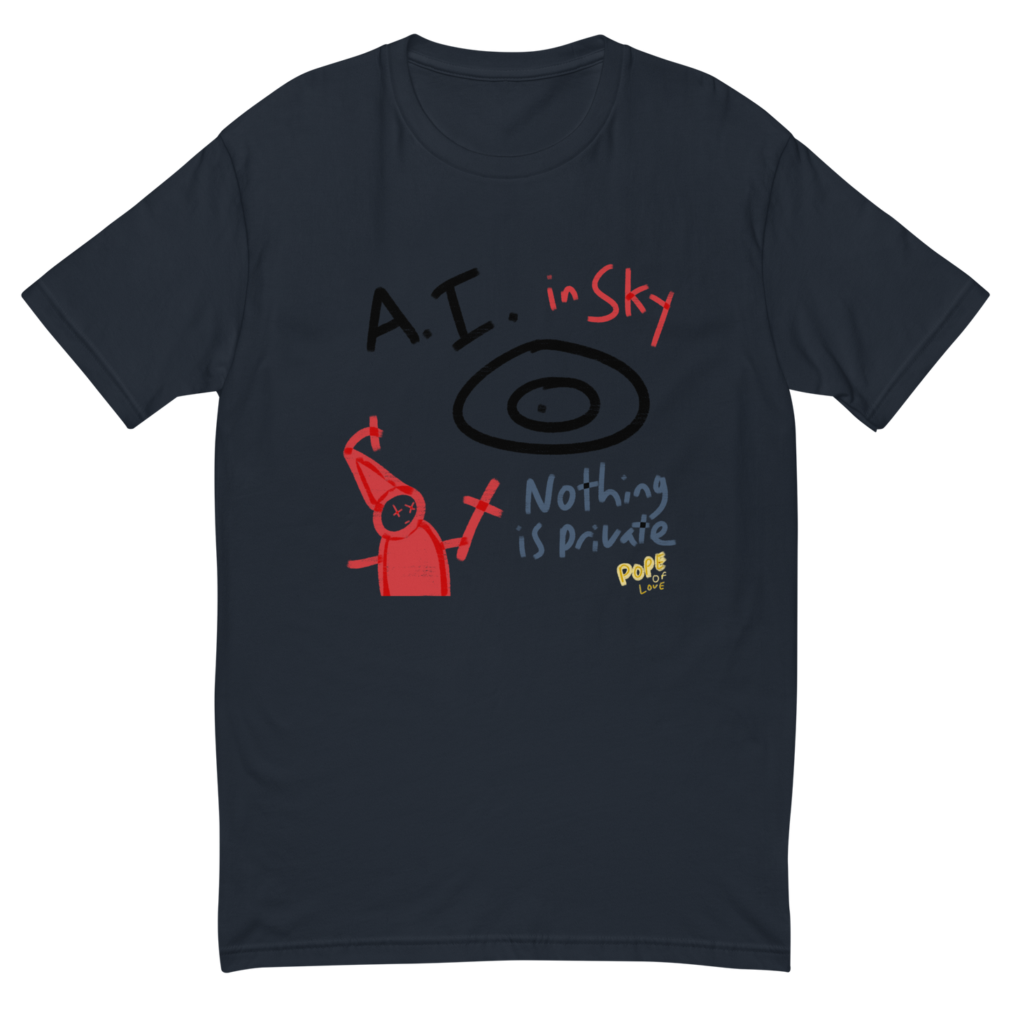 A.I. In The Sky Short Sleeve T-Shirt - Pope Of Love Tech Commentary Tee