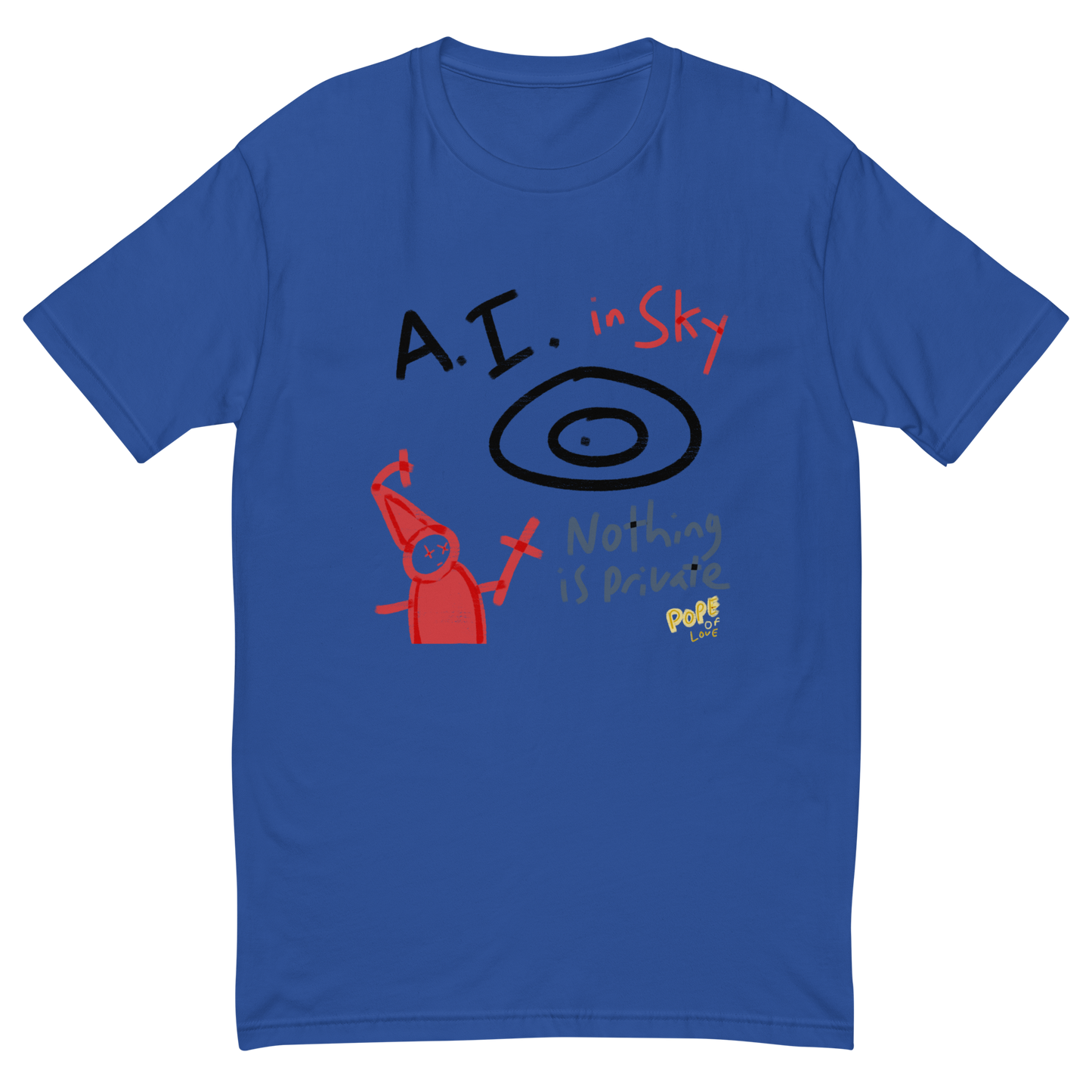 A.I. In The Sky Short Sleeve T-Shirt - Pope Of Love Tech Commentary Tee