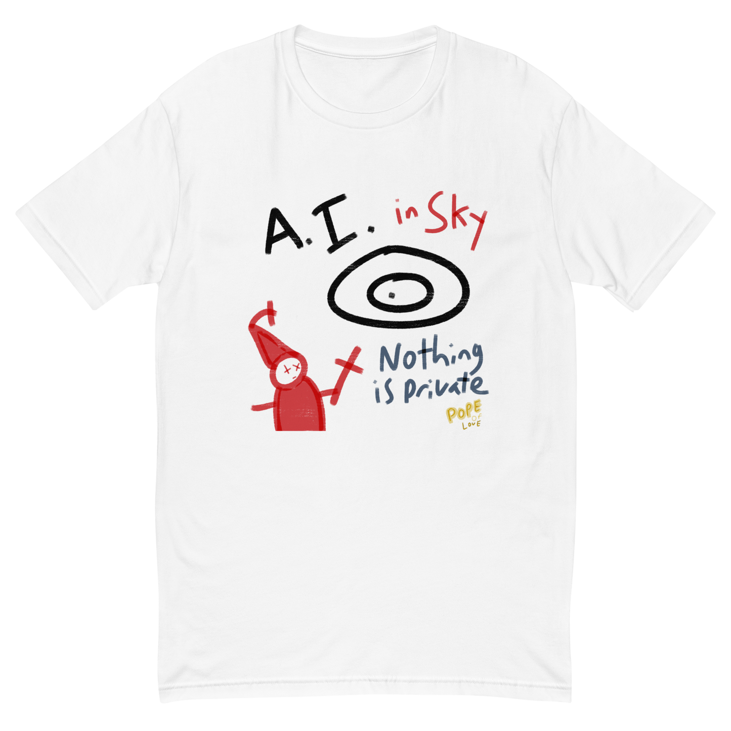 A.I. In The Sky Short Sleeve T-Shirt - Pope Of Love Tech Commentary Tee