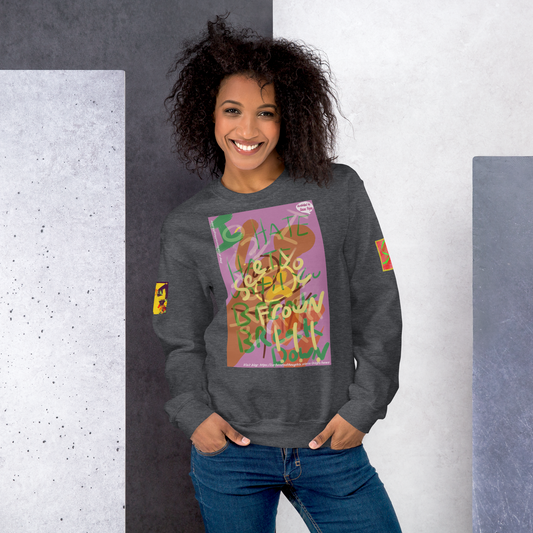 Hate Hate Crew Sweatshirt - Pope Of Love Statement Crewneck