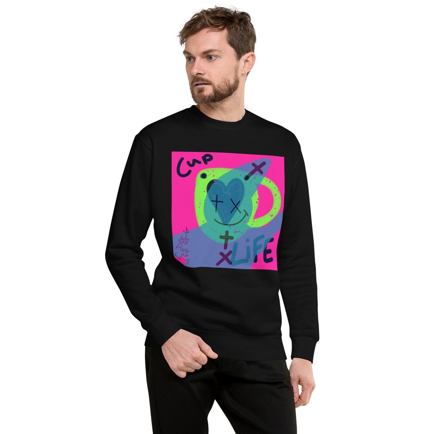 Pope Of Love Unisex Premium Sweatshirt - Heavyweight Crewneck