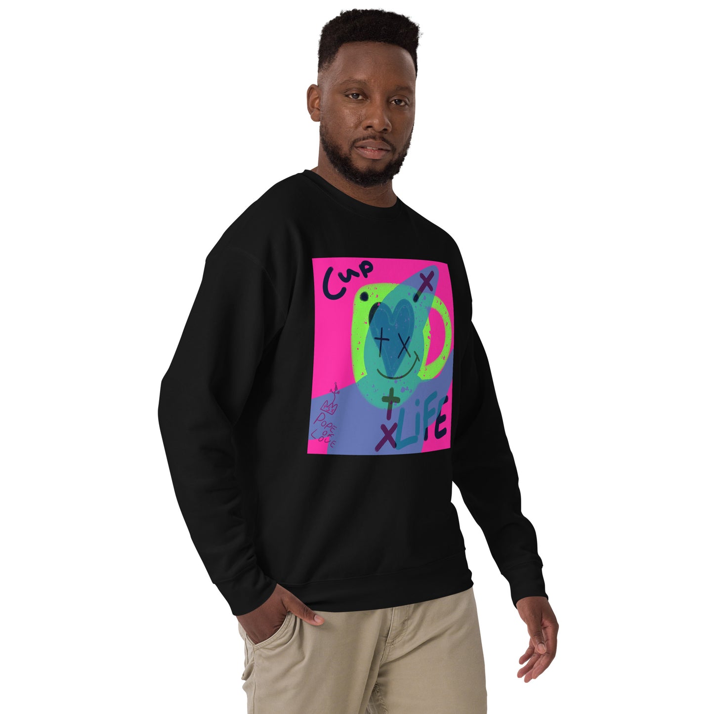 Pope Of Love Unisex Premium Sweatshirt - Heavyweight Crewneck