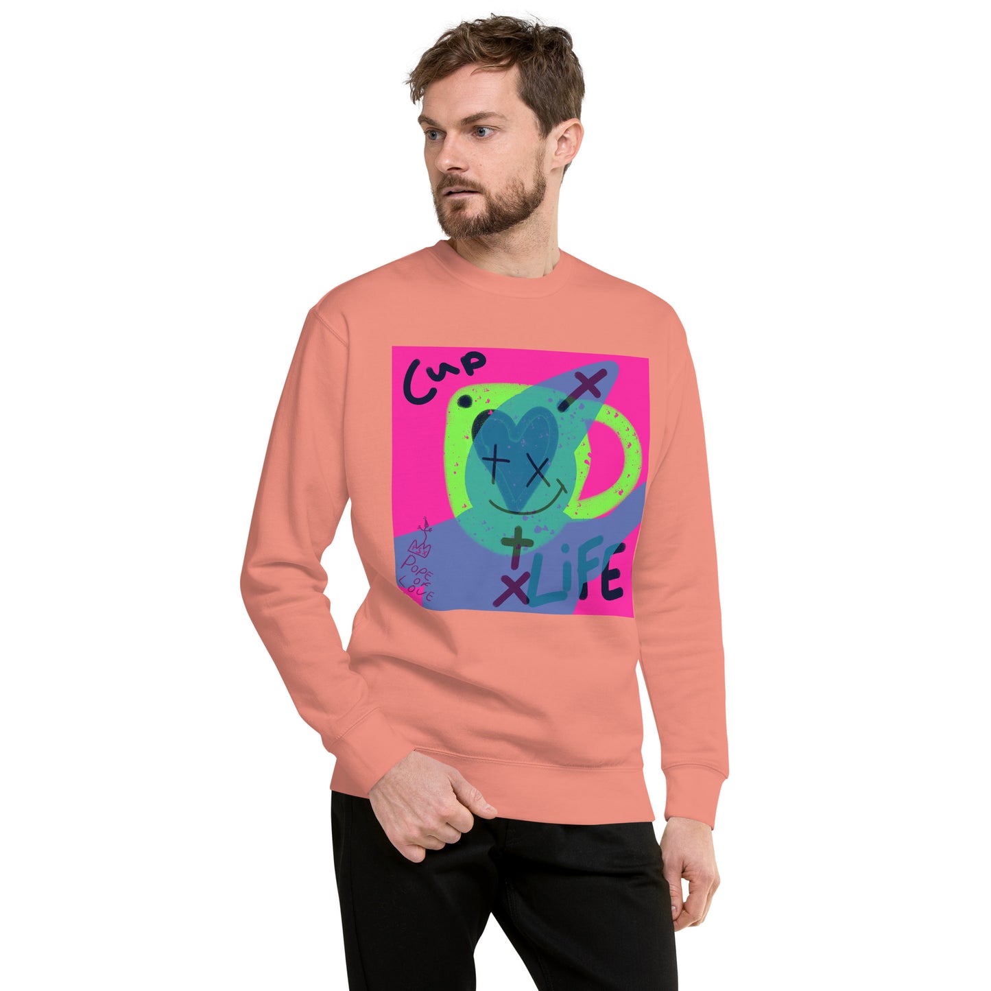 Pope Of Love Unisex Premium Sweatshirt - Heavyweight Crewneck