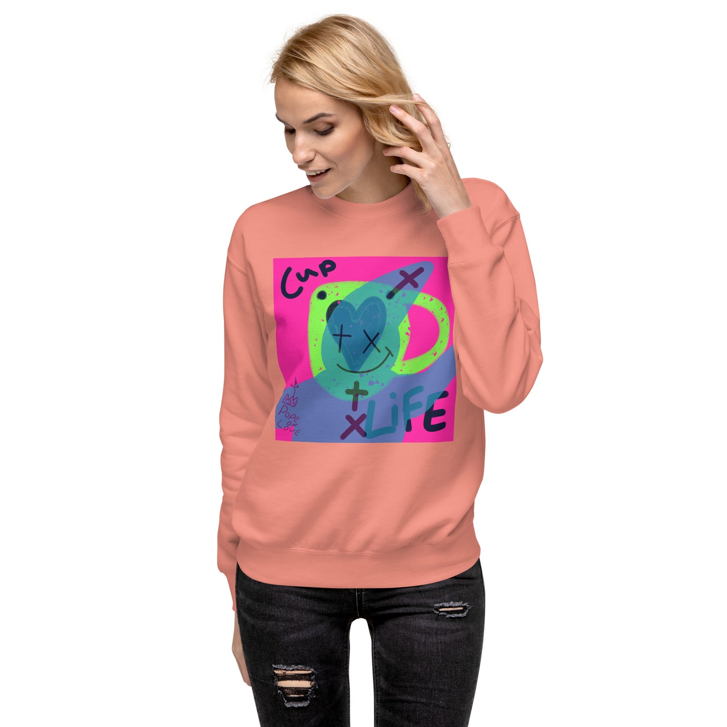 Pope Of Love Unisex Premium Sweatshirt - Heavyweight Crewneck