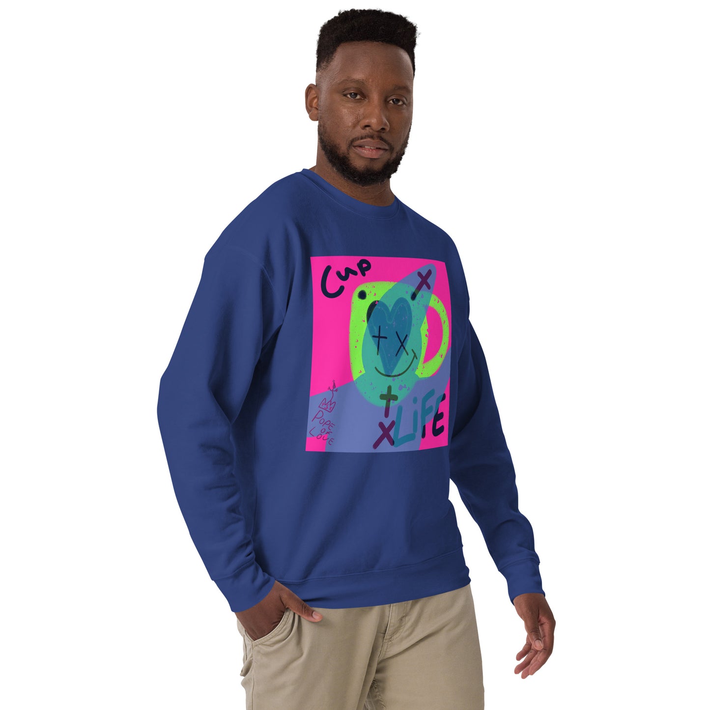 Pope Of Love Unisex Premium Sweatshirt - Heavyweight Crewneck