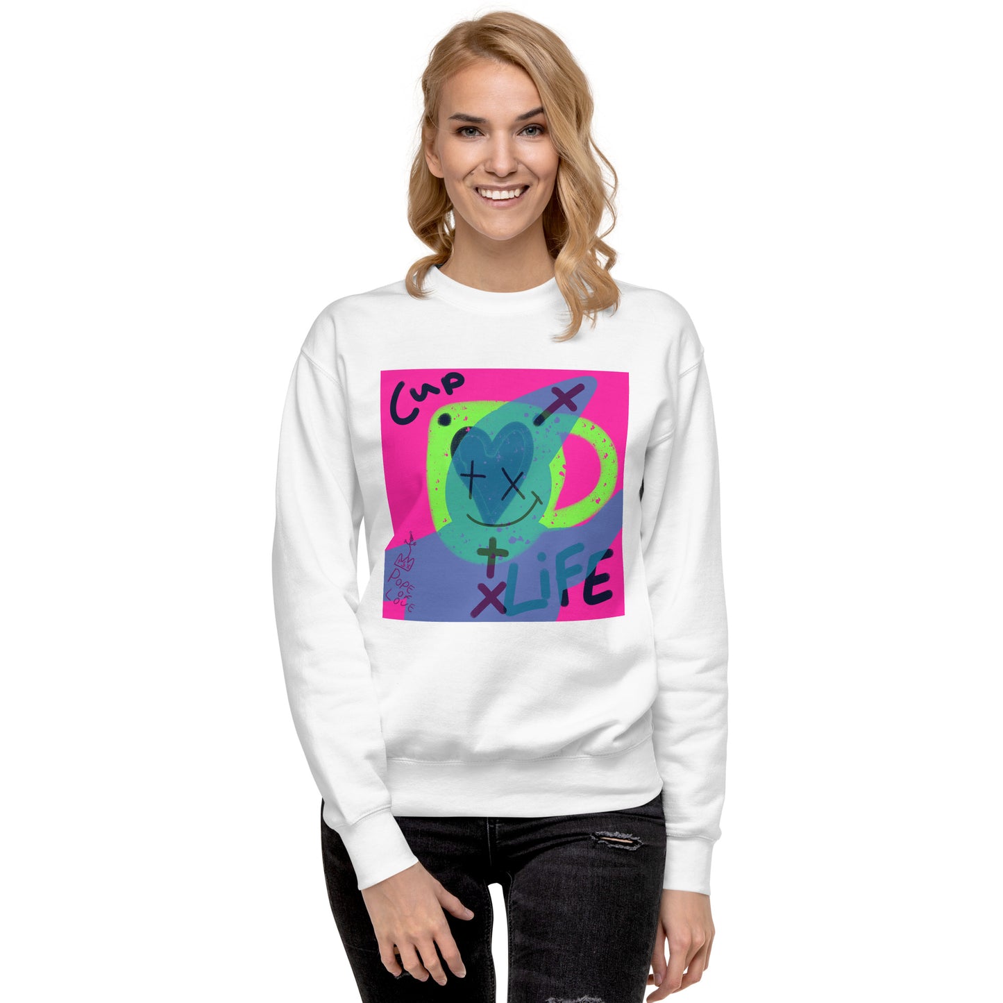 Pope Of Love Unisex Premium Sweatshirt - Heavyweight Crewneck