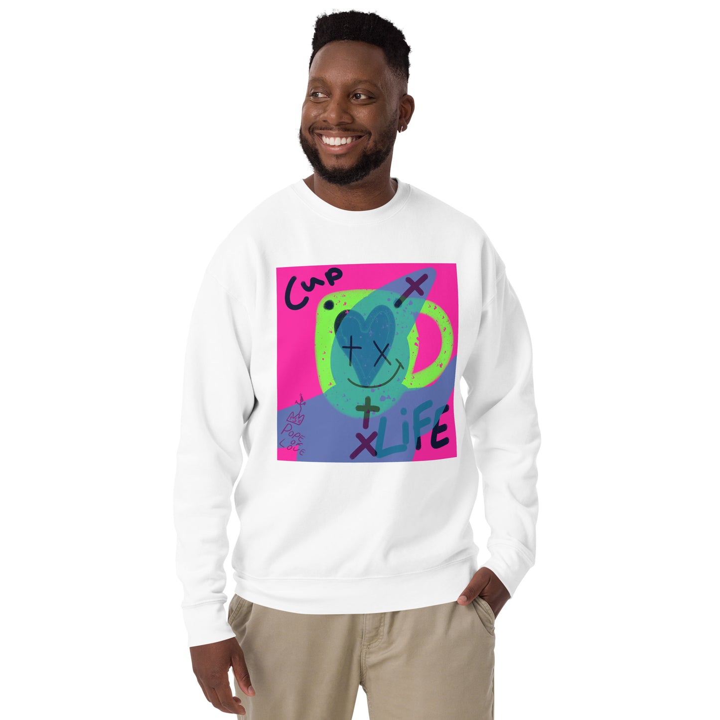 Pope Of Love Unisex Premium Sweatshirt - Heavyweight Crewneck