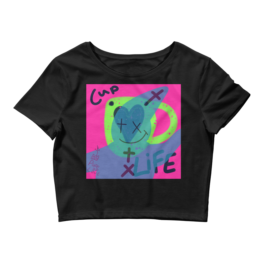 Cup Of Life Women's Crop Tee - Pope Of Love Cropped T-Shirt