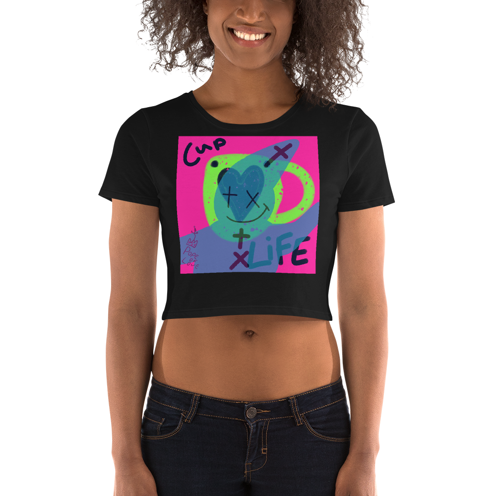 Cup Of Life Women's Crop Tee - Pope Of Love Cropped T-Shirt