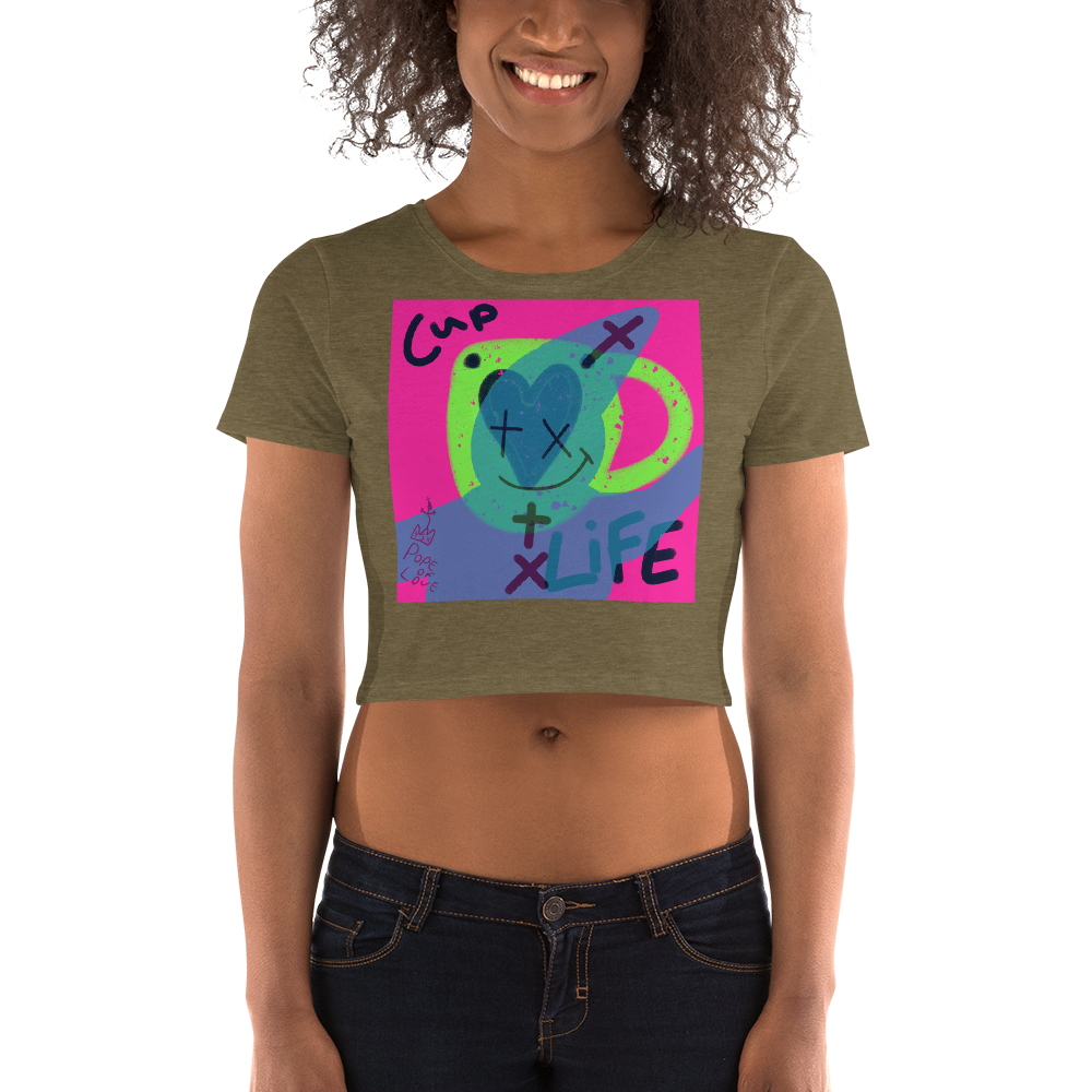 Cup Of Life Women's Crop Tee - Pope Of Love Cropped T-Shirt