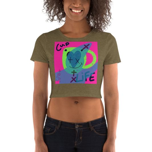 Cup Of Life Women's Crop Tee - Pope Of Love Cropped T-Shirt