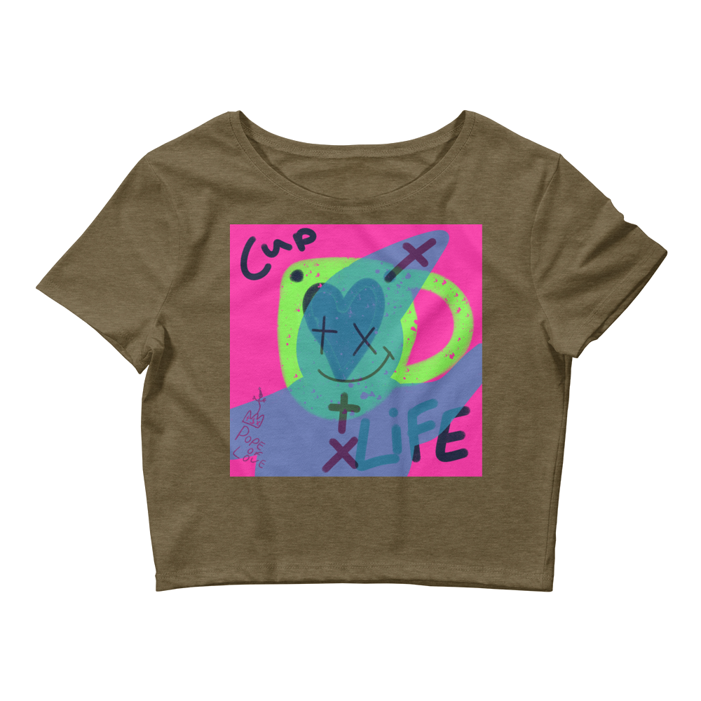 Cup Of Life Women's Crop Tee - Pope Of Love Cropped T-Shirt