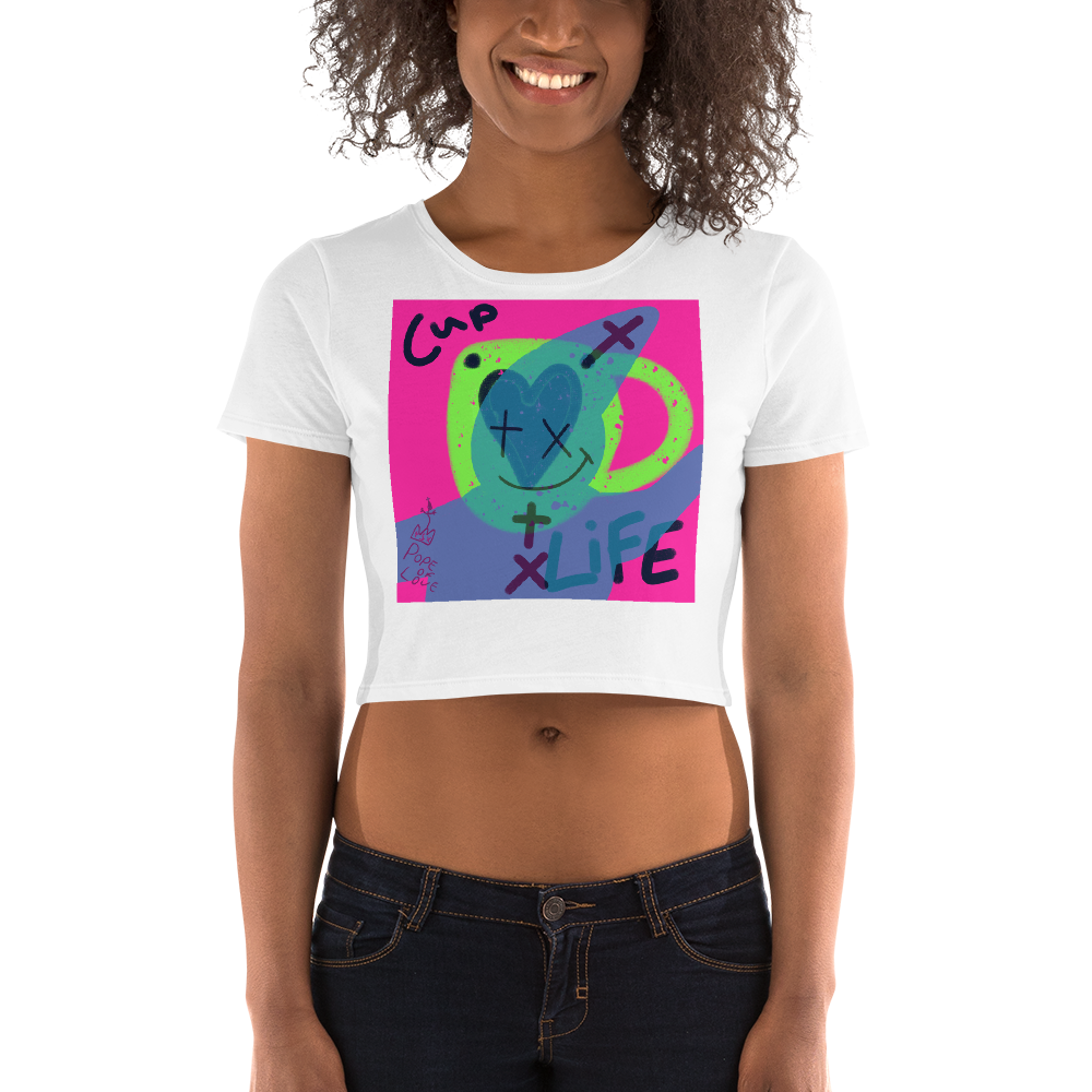 Cup Of Life Women's Crop Tee - Pope Of Love Cropped T-Shirt