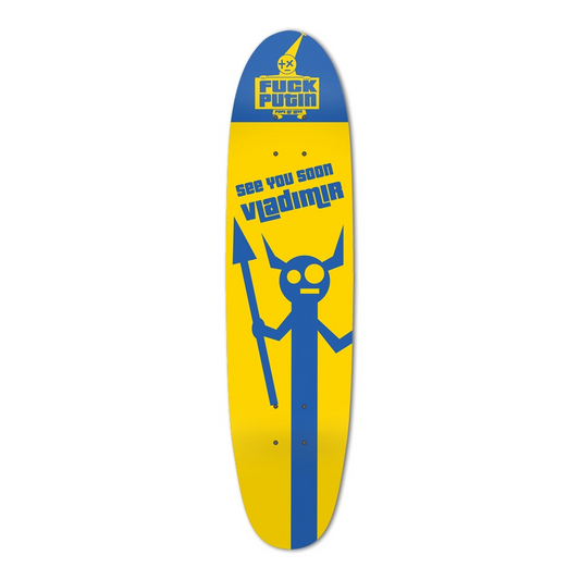 Putin Will Burn In Hell Cruiser Skateboard - Pope Of Love Anti-War Deck