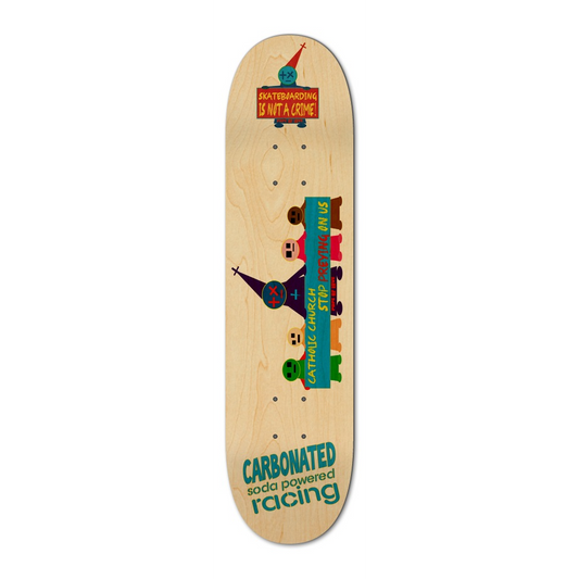 Stop Preying at Schools Freestyle Skateboard - Pope Of Love Activist Deck
