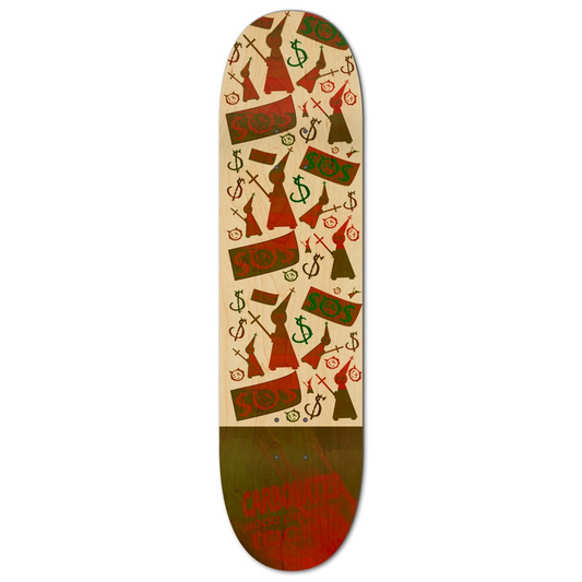 Greed vs Faith 8" Skateboard - Pope Of Love Social Justice Deck Complete