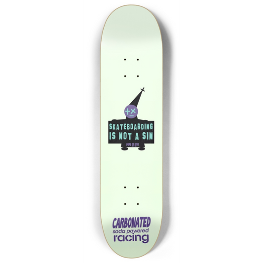Skateboarding is Not A Sin Glow Deck - Pope Of Love Glow-in-Dark Skateboard