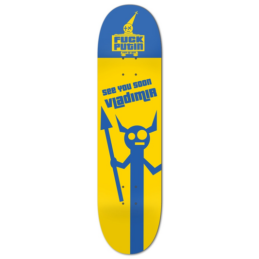 Putin Will Burn In Hell 8" Skateboard - Pope Of Love Anti-War Deck Complete