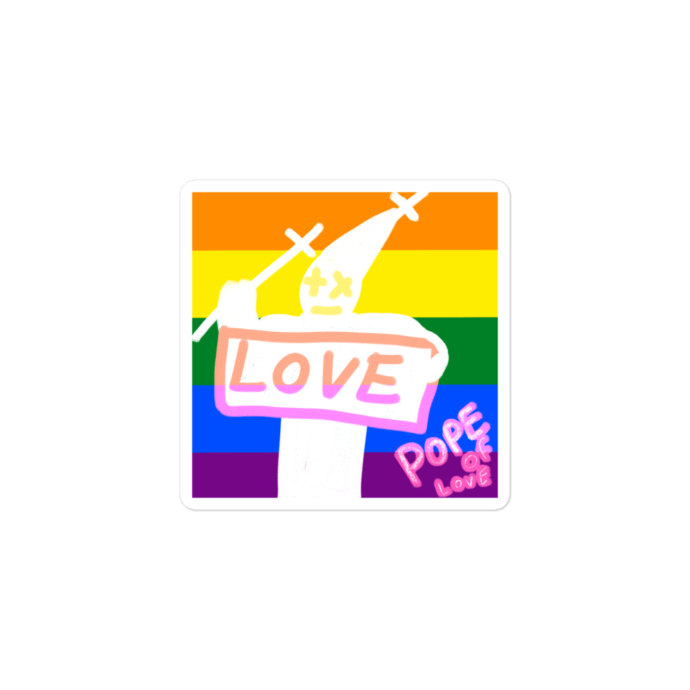 Pride Bubble-Free Stickers - Pope Of Love LGBTQ+ Vinyl Decals