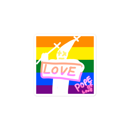 Pride Bubble-Free Stickers - Pope Of Love LGBTQ+ Vinyl Decals