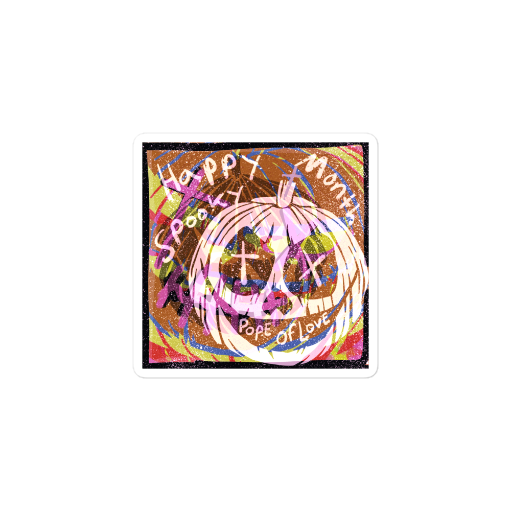 Spooky Month Bubble-Free Stickers - Pope Of Love Halloween Vinyl Decals