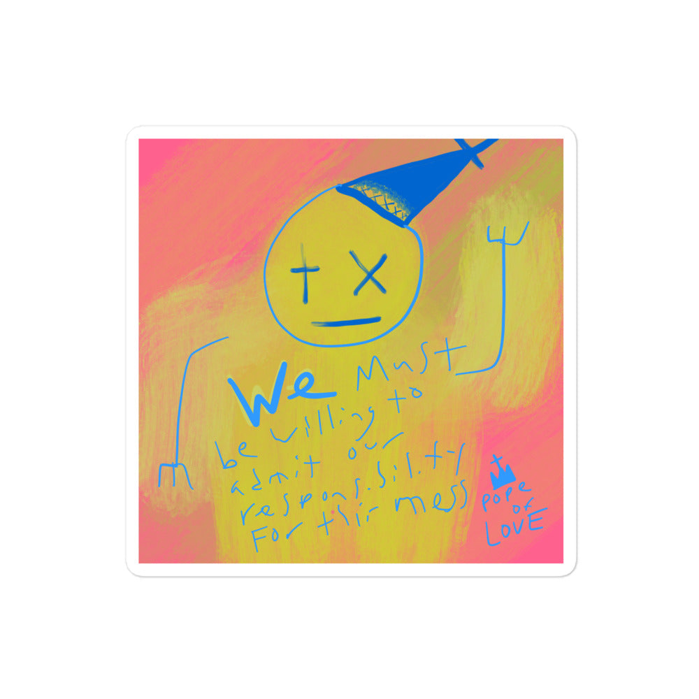 This Mess Bubble-Free Stickers - Pope Of Love Social Commentary Vinyl Decals