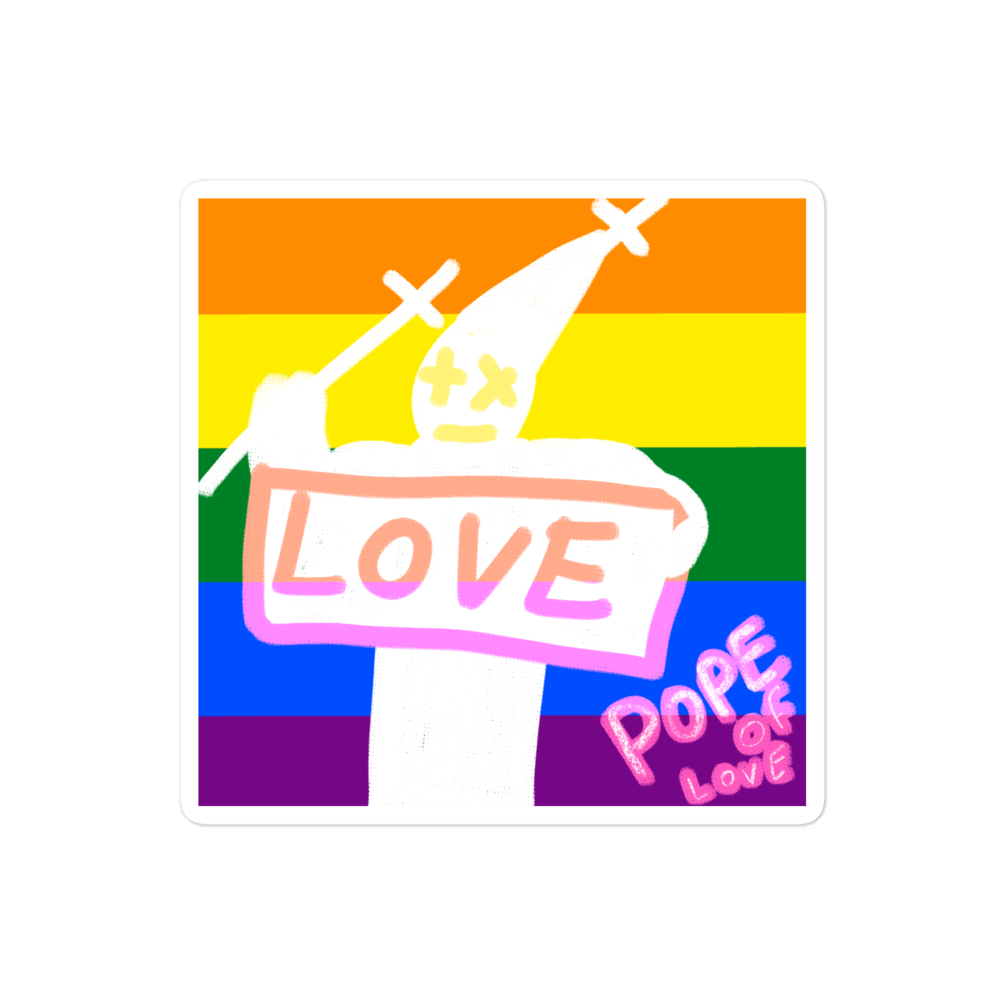 Pride Bubble-Free Stickers - Pope Of Love LGBTQ+ Vinyl Decals