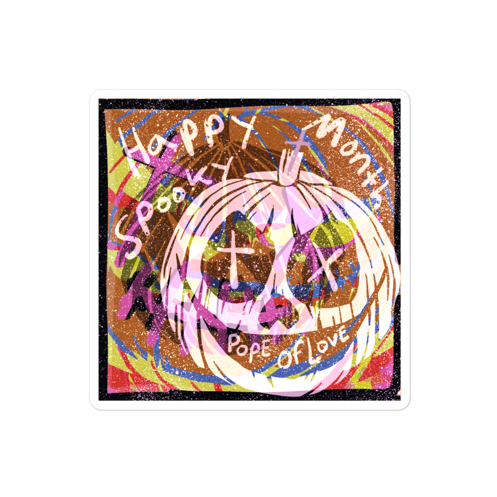 Spooky Month Bubble-Free Stickers - Pope Of Love Halloween Vinyl Decals