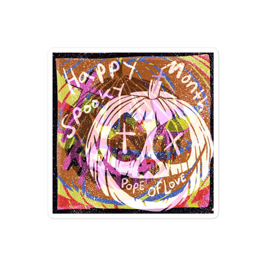 Spooky Month Bubble-Free Stickers - Pope Of Love Halloween Vinyl Decals