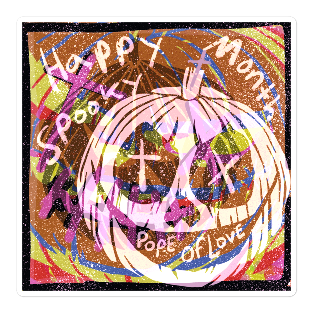 Spooky Month Bubble-Free Stickers - Pope Of Love Halloween Vinyl Decals