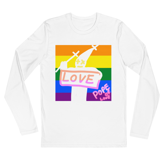 Pride Long Sleeve Fitted Crew - Pope Of Love LGBTQ+ Cotton Shirt