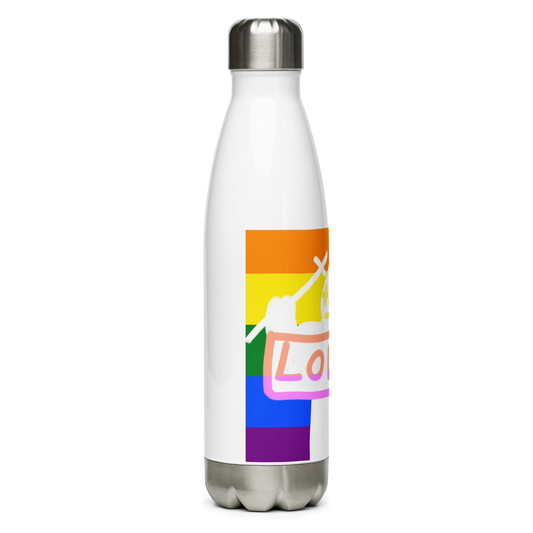 Pride Stainless Steel Water Bottle - Pope Of Love LGBTQ+ 17oz Insulated
