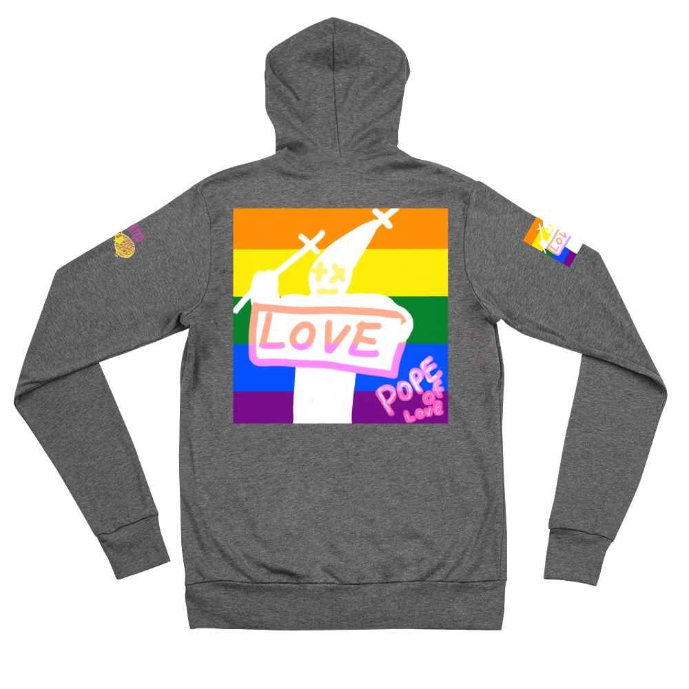 Pride Pope Of Love Unisex Zip Hoodie - LGBTQ+ Support Jacket