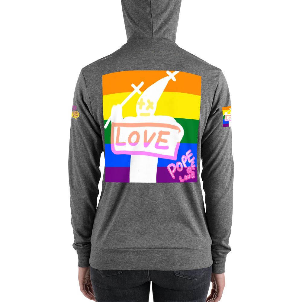 Pride Pope Of Love Unisex Zip Hoodie - LGBTQ+ Support Jacket