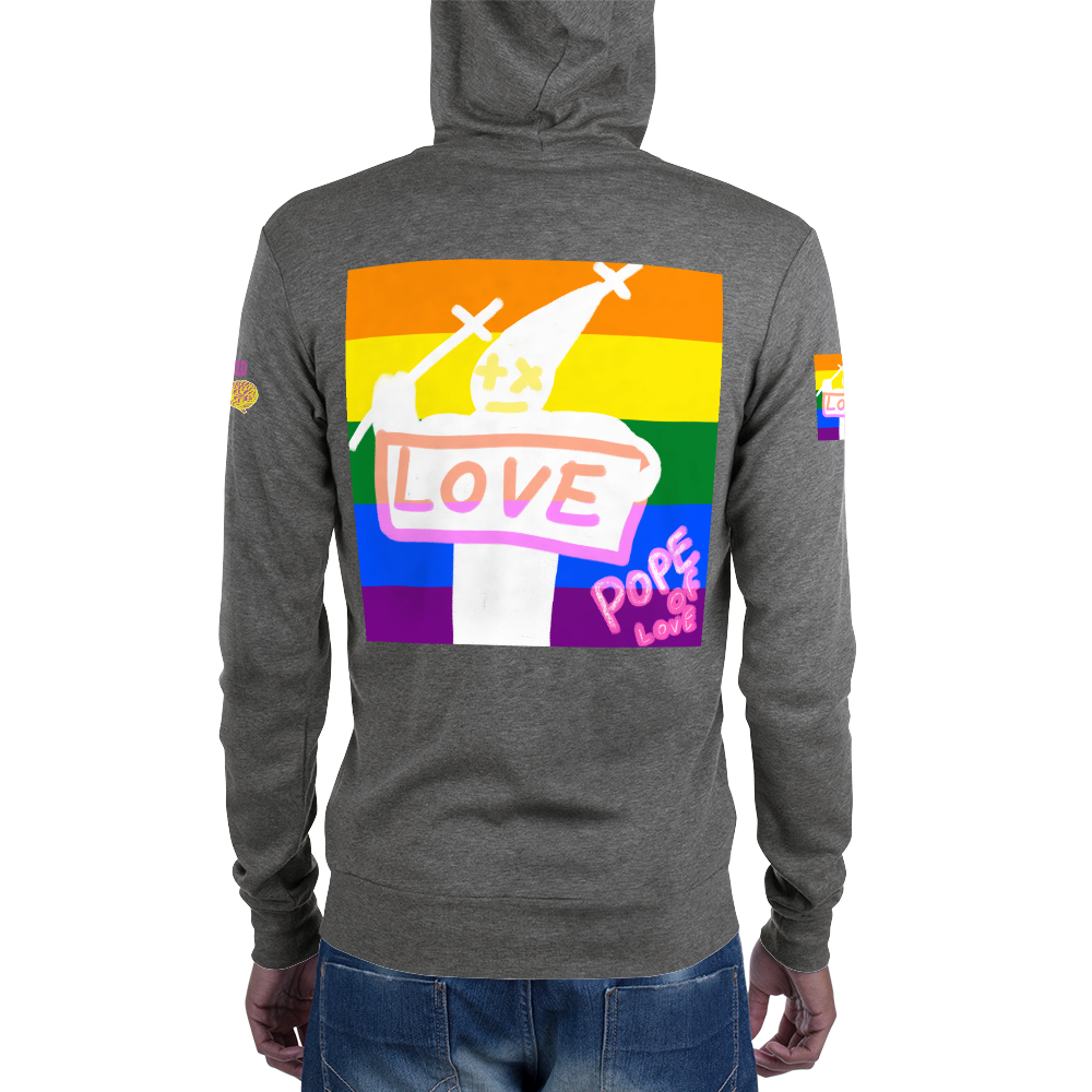 Pride Pope Of Love Unisex Zip Hoodie - LGBTQ+ Support Jacket