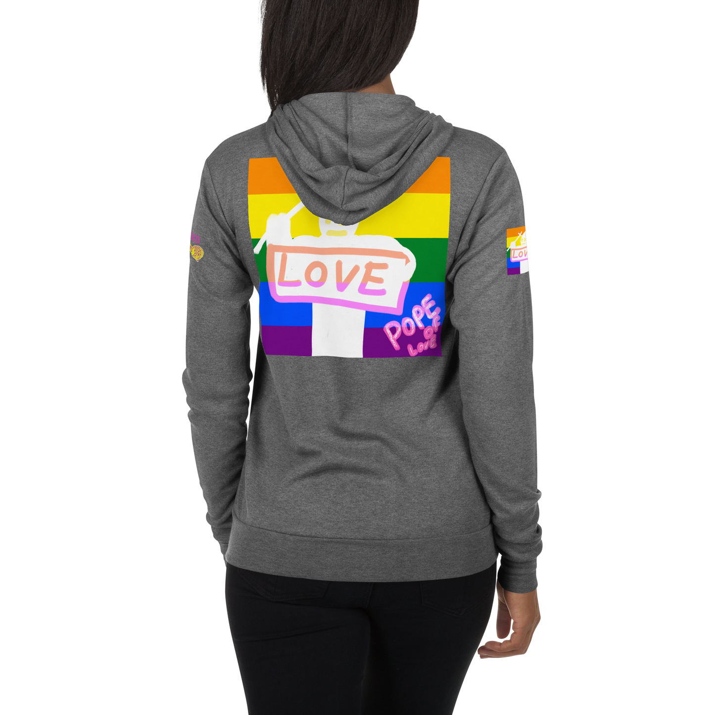 Pride Pope Of Love Unisex Zip Hoodie - LGBTQ+ Support Jacket