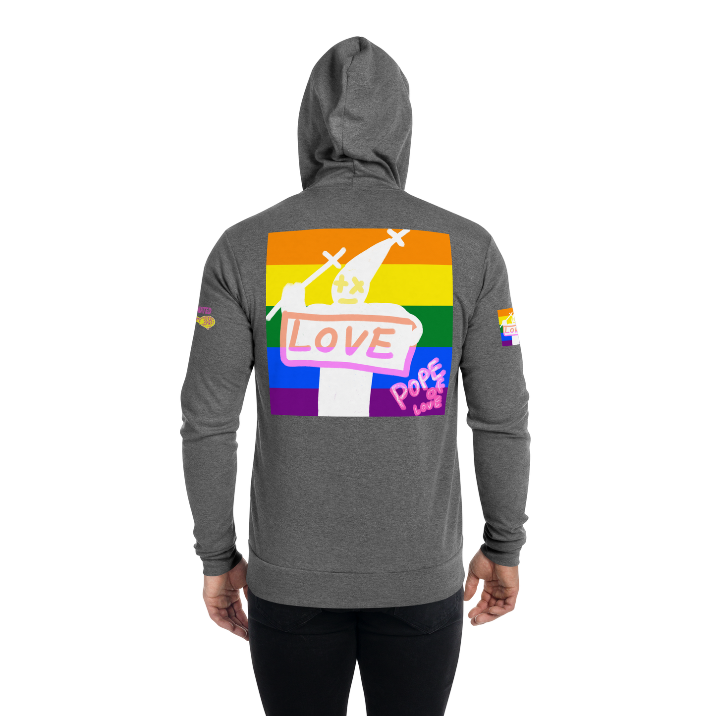 Pride Pope Of Love Unisex Zip Hoodie - LGBTQ+ Support Jacket