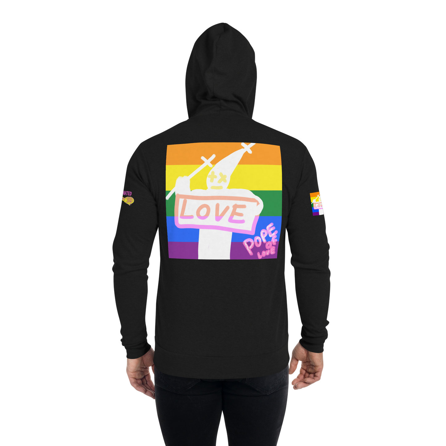 Pride Pope Of Love Unisex Zip Hoodie - LGBTQ+ Support Jacket