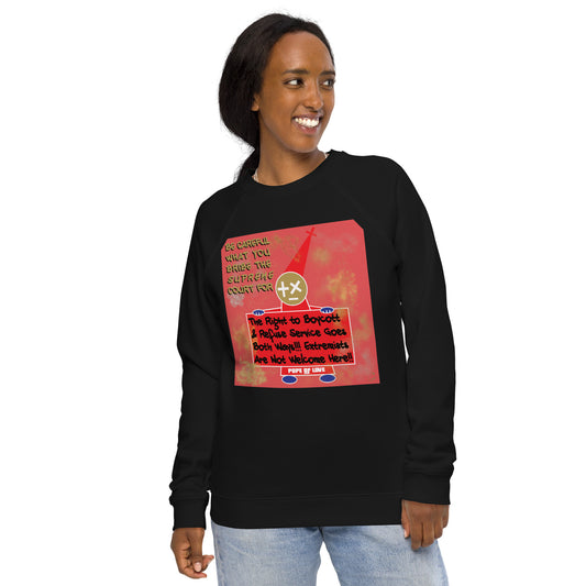 No MAGA Organic Raglan Sweatshirt - Pope Of Love Eco Athletic Hoodie