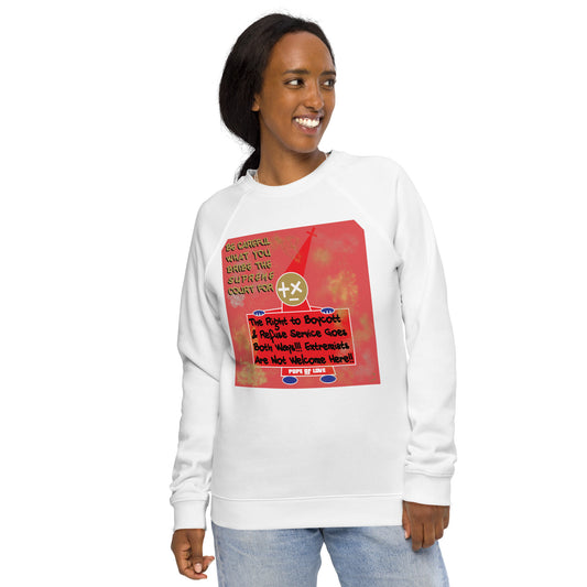 No MAGA Organic Raglan Sweatshirt - Pope Of Love Eco Athletic Hoodie