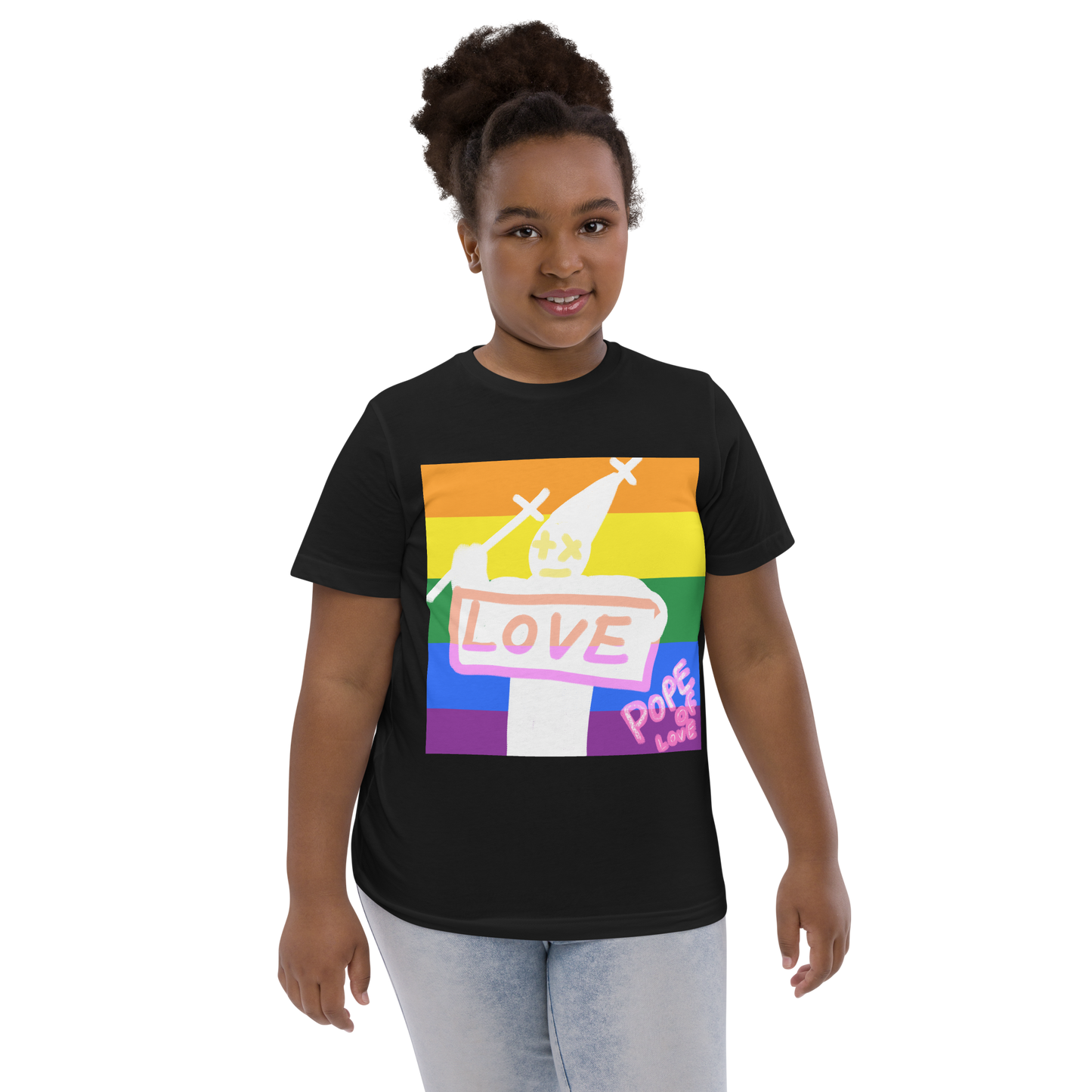 Love Youth Jersey T-Shirt - Pope Of Love Kids Athletic Shirt