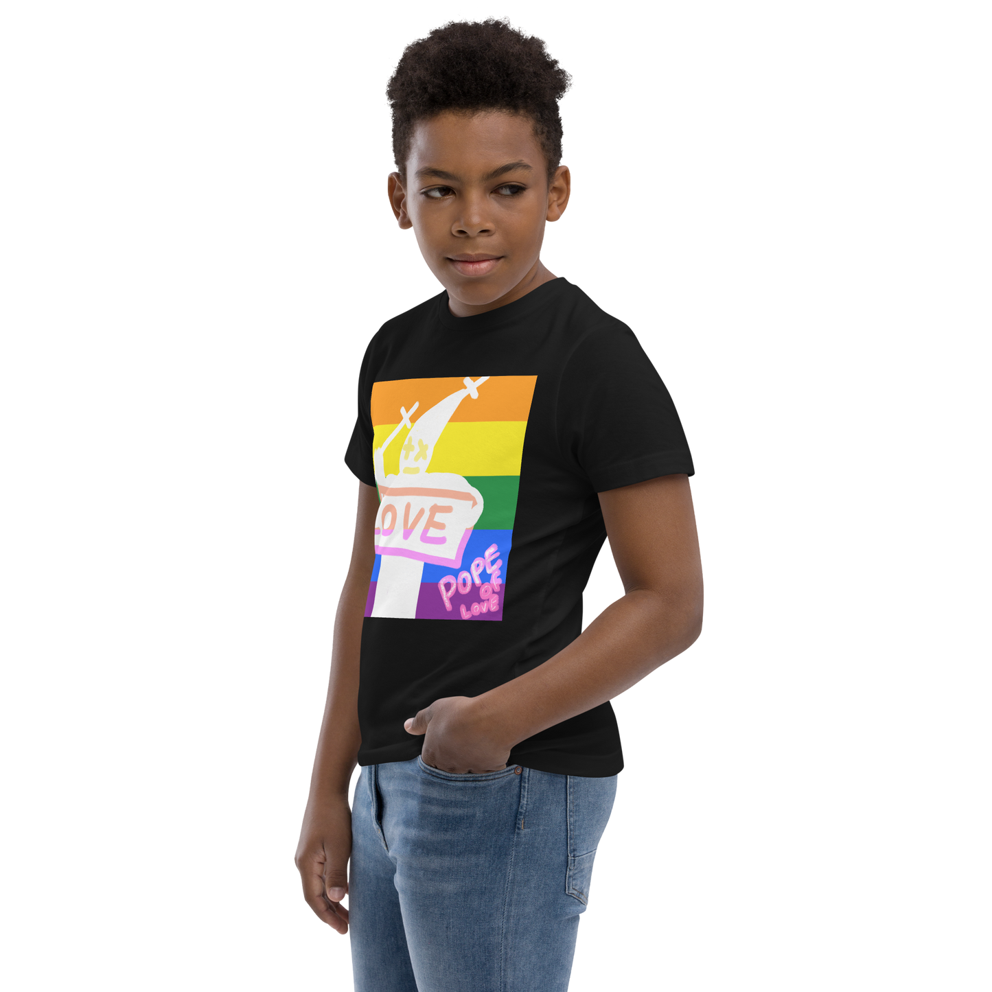 Love Youth Jersey T-Shirt - Pope Of Love Kids Athletic Shirt
